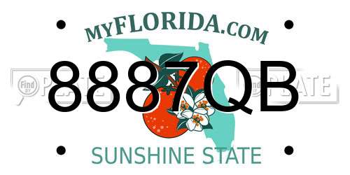 8887QB Florida License Plate