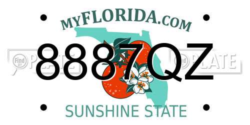 8887QZ Florida License Plate