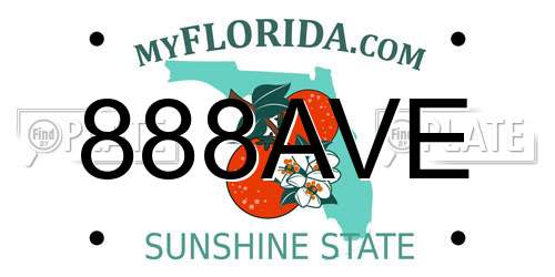 888AVE Florida License Plate