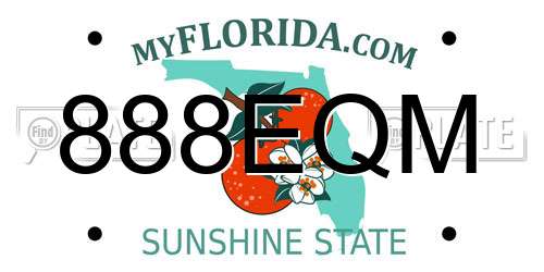 888EQM Florida License Plate