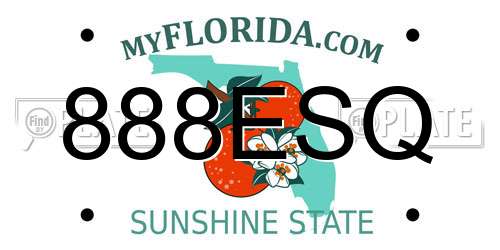 888ESQ Florida License Plate