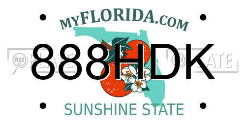 888HDK Florida License Plate