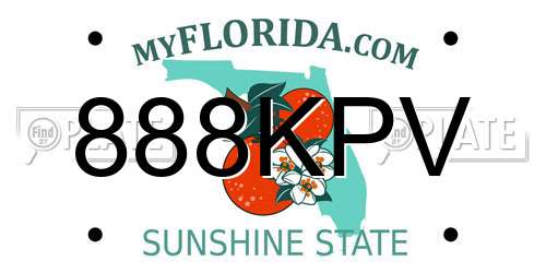 888KPV Florida License Plate