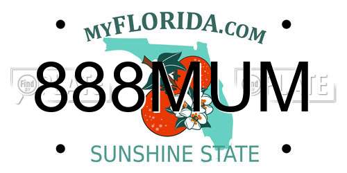888MUM Florida License Plate