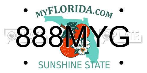 888MYG Florida License Plate