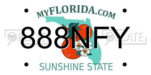888NFY Florida License Plate