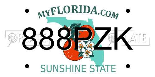 888PZK Florida License Plate