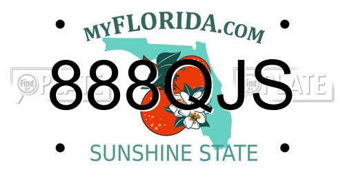 888QJS Florida License Plate