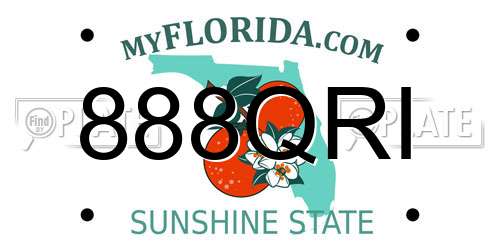 888QRI Florida License Plate