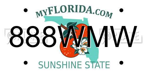 888WMW Florida License Plate