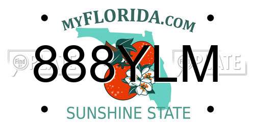 888YLM Florida License Plate