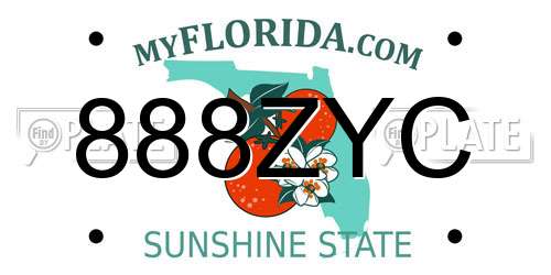 888ZYC Florida License Plate