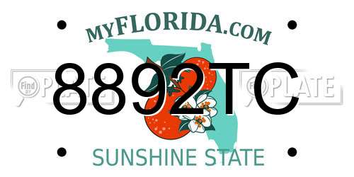 8892TC Florida License Plate