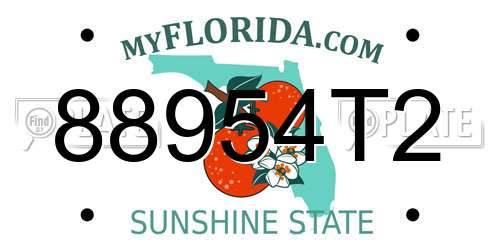 88954T2 Florida License Plate