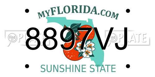 8897VJ Florida License Plate