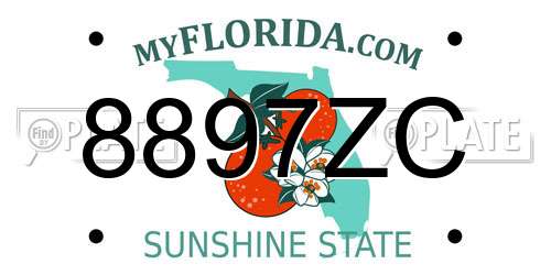 8897ZC Florida License Plate