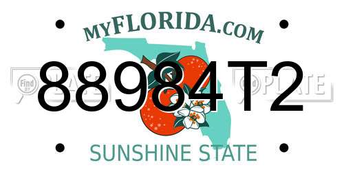 88984T2 Florida License Plate