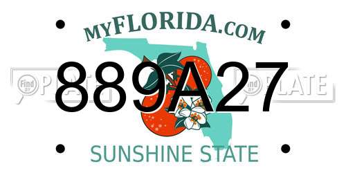 889A27 Florida License Plate