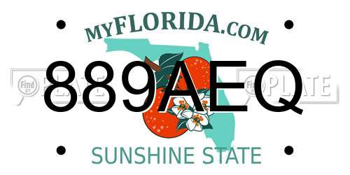 889AEQ Florida License Plate