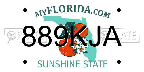 889KJA Florida License Plate