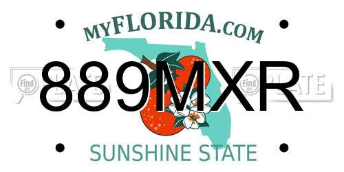 889MXR Florida License Plate