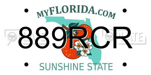 889RCR Florida License Plate