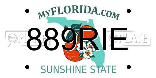 889RIE Florida License Plate