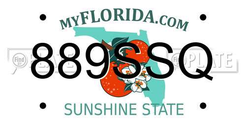 889SSQ Florida License Plate