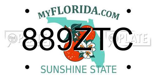 889ZTC Florida License Plate