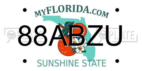 88ABZU Florida License Plate