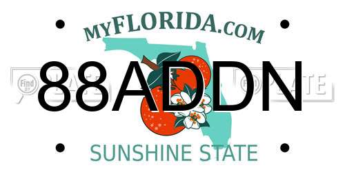 88ADDN Florida License Plate