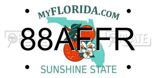 88AFFR Florida License Plate