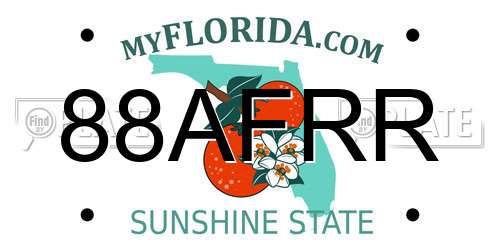 88AFRR Florida License Plate