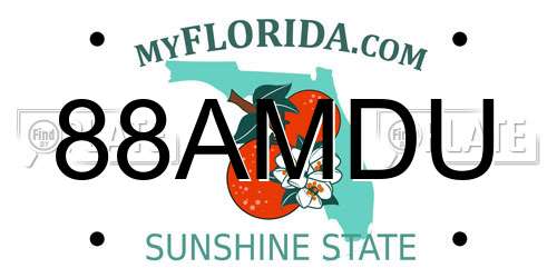 88AMDU Florida License Plate