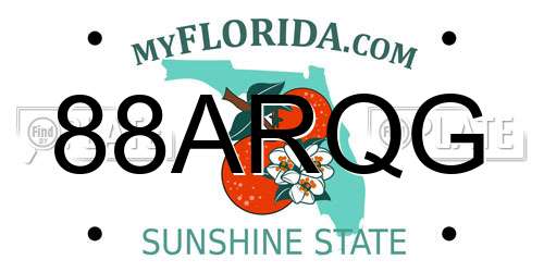88ARQG Florida License Plate