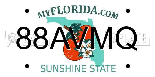 88AVMQ Florida License Plate