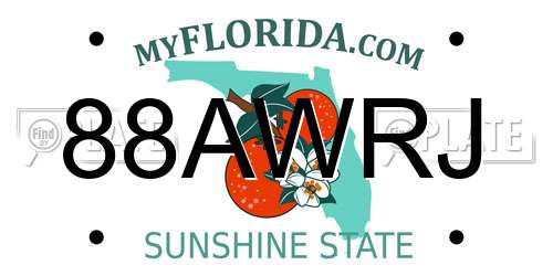 88AWRJ Florida License Plate