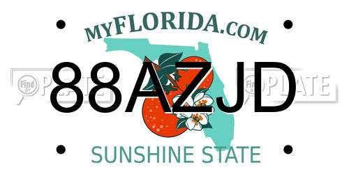 88AZJD Florida License Plate