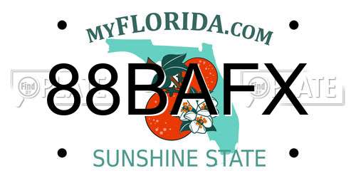 88BAFX Florida License Plate