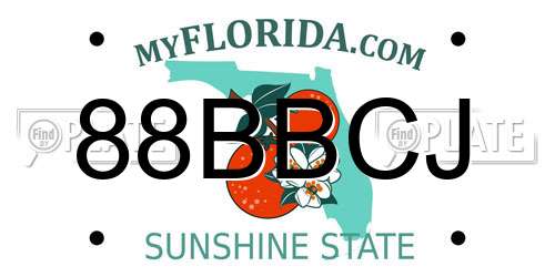 88BBCJ Florida License Plate