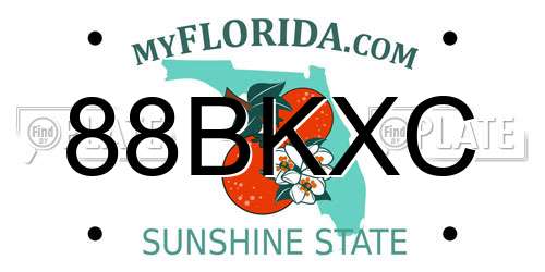 88BKXC Florida License Plate
