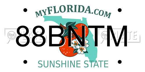 88BNTM Florida License Plate