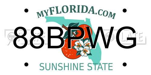 88BPWG Florida License Plate