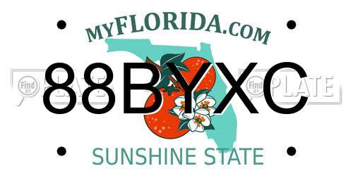 88BYXC Florida License Plate