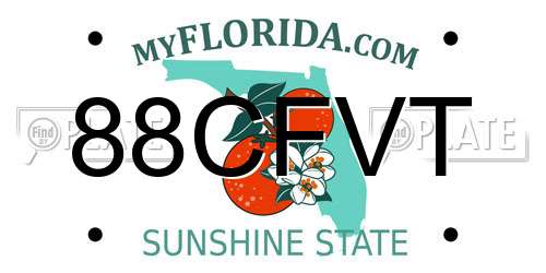 88CFVT Florida License Plate