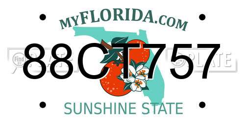 88CT757 Florida License Plate