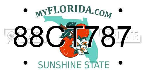 88CT787 Florida License Plate