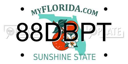 88DBPT Florida License Plate