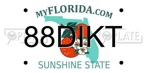 88DIKT Florida License Plate