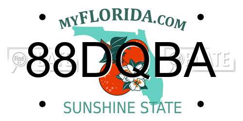 88DQBA Florida License Plate